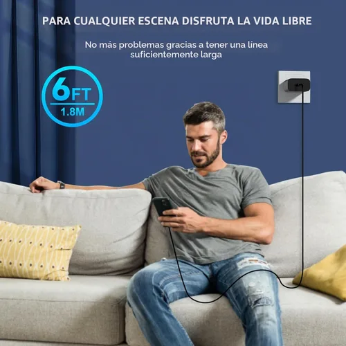 Vista 4 de Cargador rápido USB C de 45 W compatible con cargador Samsung con cable de carga tipo C de 6 pies compatible con Samsung Galaxy S25