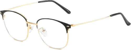 Vista 9 de Shiratori Nuevas gafas de moda vintage de medio marco semi sin montura con lentes transparentes