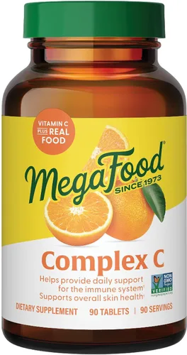 Vista 9 de MegaFood Complex C - Suplemento vegano de apoyo inmunológico de vitamina C, suplemento de vitamina C hecho con alimentos reales, incluyendo naranja