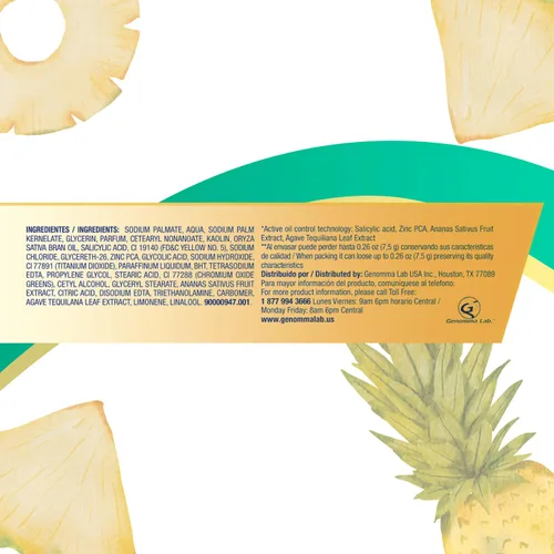 Vista 8 de Asepxia Jabón en barra, limpiador facial exfoliante no abrasivo con enzima de piña natural y extracto de agave, limpiador facial purificador