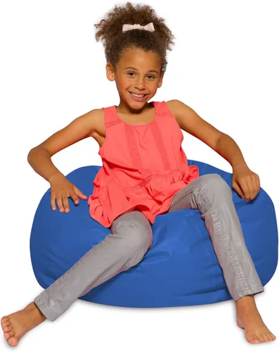 Vista 31 de Posh Creations - Sillón puff para niños, adolescentes y adultos, incluye funda extraíble y lavable a máquina, tamaño mediano de 27 pulgadas, lona