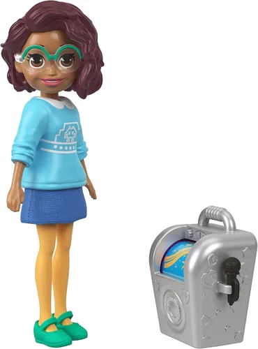 Vista 2 de Polly Pocket Muñeca de postura activa, Zipline Shani