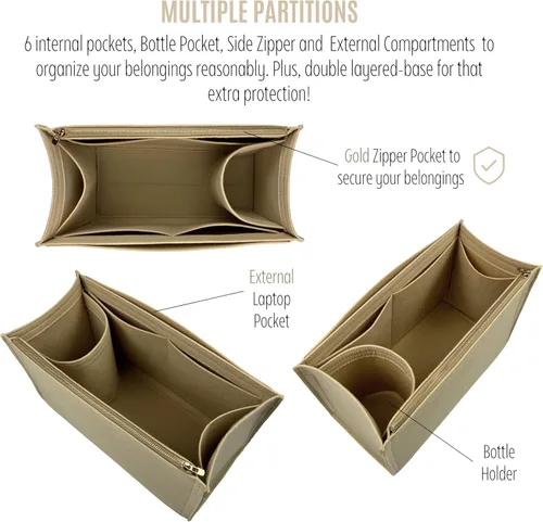 Vista 5 de Divitize Organizador de bolso prémium para organizador de bolsas resistentes PM, inserto de bolsa resistente, hecho a mano, cómodo, resistente