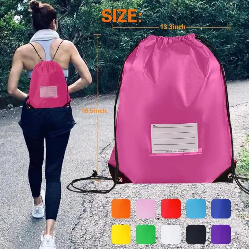 Vista 64 de CODOBON Paquete de 20 bolsas con cordón, mochila de cuerda de dibujo a granel, bolsa de bricolaje para gimnasio, deportes, bolsa para mujeres