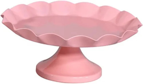 Vista 6 de Soporte de hierro para tartas, bandeja decorativa para cupcakes, bandeja de fruta de postre para baby shower, boda, fiesta de cumpleaños (rosa) (M)