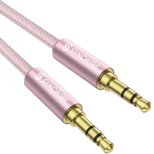 Vista 16 de Syncwire Cable auxiliar de audio auxiliar de 0.138 in macho a macho, cable trenzado de nailon para auriculares (1.6 pies/1.6 ft), cable auxiliar