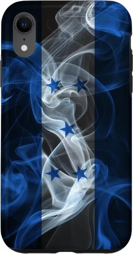 Vista 25 de iPhone 16 Smoky Honduras Flag - Funda de orgullo hondureño estilo humo