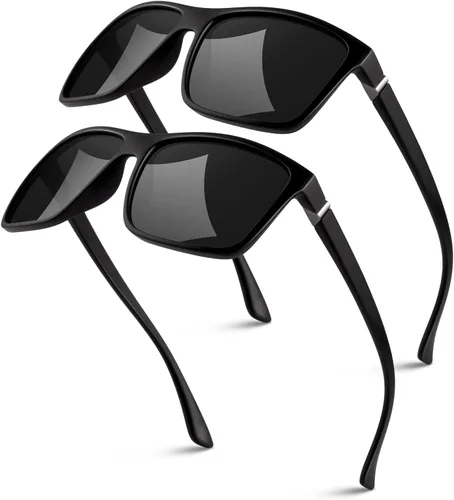 Vista 10 de GQUEEN - Lentes de sol polarizados retro para hombre y mujer, con protección UV400, marco cuadrado rectangular