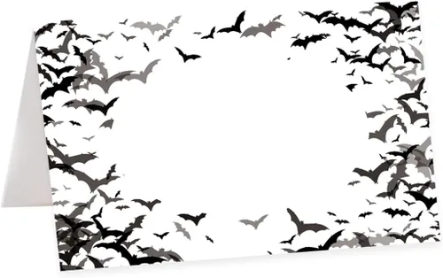 Vista 43 de Andaz Press Tarjetas de lugar con nombre de Halloween para colocar la mesa, etiquetas de alimentos en blanco para tarjetas de bufé de fiesta