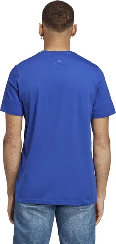 Vista 2 de adidas Camiseta básica con logotipo bordado lineal para hombre