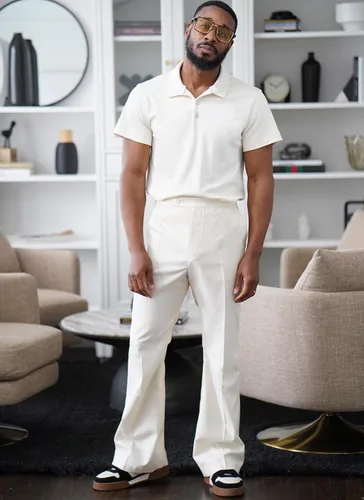 Vista 5 de Know Me - Camisa polo de manga corta para hombre y pantalones acampanados ajustados con patrón de costura, código de diseño ME2035, tallas