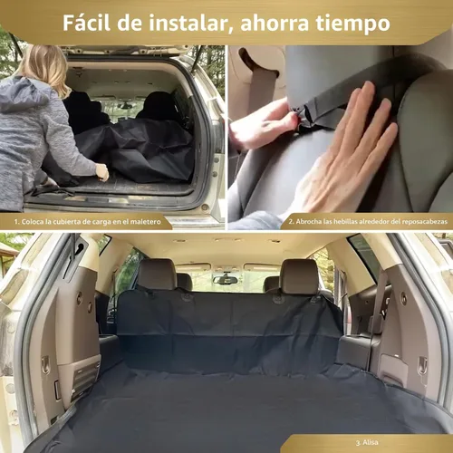 Vista 9 de F-color Forro de carga para perros SUV, resistente al agua, cubierta de carga para mascotas, tapete para asiento de perro de tamaño mediano, SUV