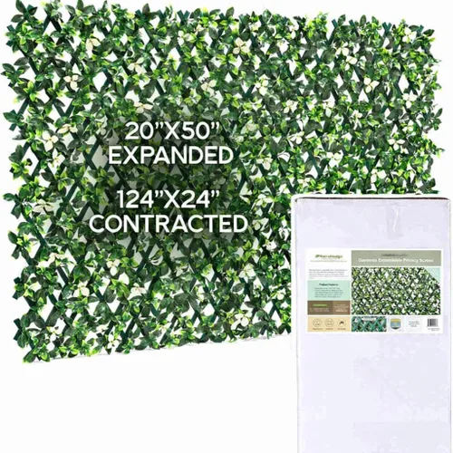 Vista 10 de NatraHedge Pantalla de valla de privacidad de celosía extensible de hoja de laurel inglés artificial Laurel Leaf