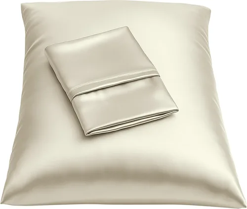 Vista 46 de ShopBedding - Lujosa funda de almohada de satén para el cabello, 2 unidades, satinada, estándar, con cremallera, estampado de cebra marrón