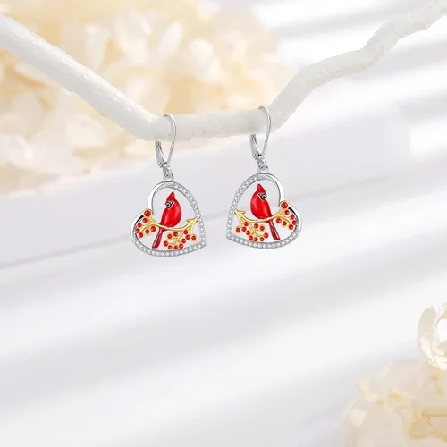 Vista 237 de Aretes colgantes de plata de ley con diseño de árbol de la vida, flor, abeja, animales, gato, colibrí, piedra lunar, turquesa, aretes con cierre
