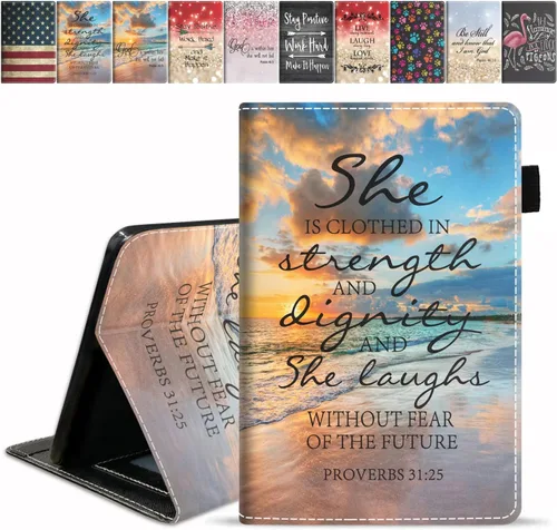 Vista 23 de Funda para tableta Amazon Fire Max 11 (13ª generación, versión 2023), funda delgada de piel sintética con ranura para tarjetas y encendido