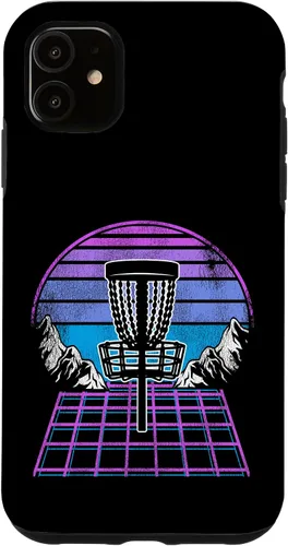 Vista 8 de Disc Golf Basket 90s Synthwave Sunset Retrowave Frisbee Golf Case for iPhone 17