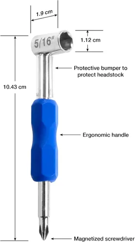 Vista 3 de MusicNomad MN232 Premium Truss Rod Wrench - 5/16", más destornillador magnetizado