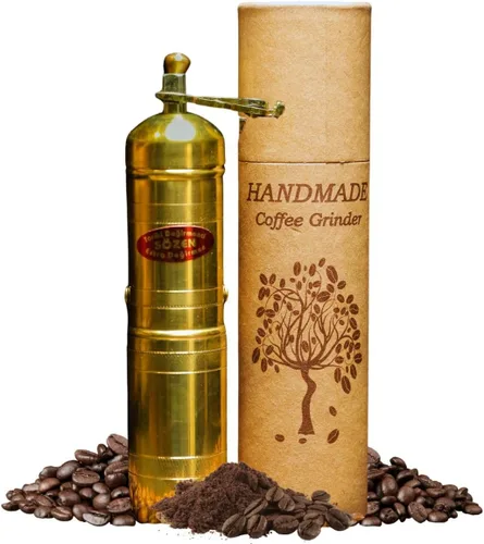Vista 14 de Sozen - Molinillo de café manual de latón, molinillo de manivela ajustable para café turco, espresso y prensa francesa (6.4 pulgadas, latón clásico)