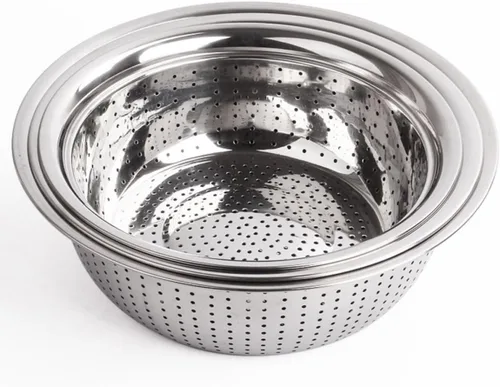 Vista 7 de Stainless Steel Rice Washing Sifter Basin with Widened Edges