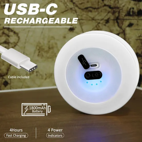 Vista 5 de DIBMS Paquete de 1 Cadena de Luces LED para Acampar con Control por App, 19 pies, recargable, multicolor, impermeable, luz colgante para acampar al