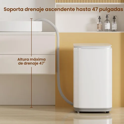 Vista 4 de Lavadora portátil HAVA de 0.8 pies cúbicos de capacidad, mini lavadora y secadora de centrifugado 104 °F & 140 °F Hot Wash Options, Upward