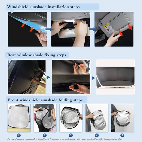Vista 8 de KMF 6 piezas de parasoles gruesos para Mazda 3 Hatchback (No Sedán) 2014-2018 Accesorios, parasoles completos para parabrisas y ventanas de coche
