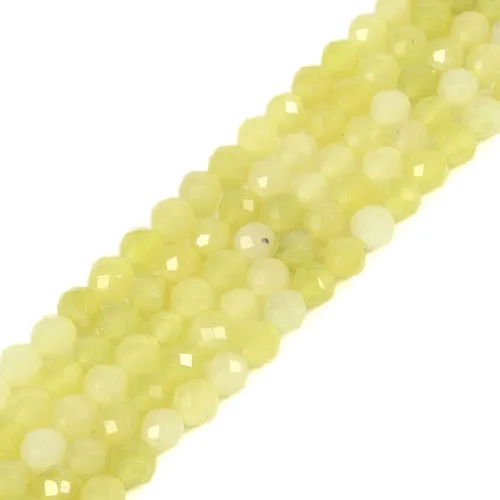 Vista 5 de Cuentas Redondas Facetadas de Ópalo Verde de 4 mm Sueltas de 16 Pulgadas para Hacer Joyas