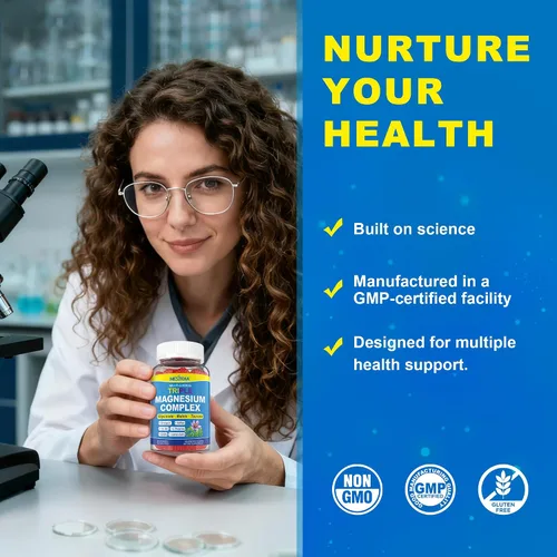 Vista 7 de Calm Focus Gomitas de glicinato de magnesio, con omega-3 + azafrán para niños de 6 años y adultos, triple complejo de magnesio de 500 mg/250 mg