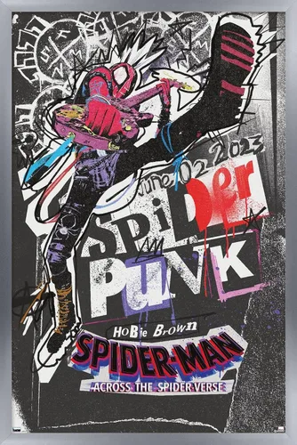 Vista 17 de Marvel Spider-Man: Across The Spider-Verse - Póster de pared de una hoja de Spider-Punk, 22.4 pulgadas de largo x 14.7 pulgadas de ancho, versión