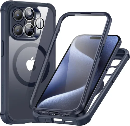 Vista 14 de ESR Funda para iPhone 14, compatible con MagSafe, funda de cuerpo completo a prueba de caídas de grado militar con protector de pantalla de vidrio