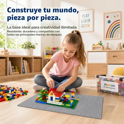 Vista 8 de ZENFUN Paquete de 4 placas base de construcción para ladrillos de construcción, 10 x 15 pulgadas, placas base de construcción clásica compatibles