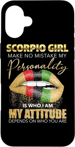 Vista 23 de Scorpio Girl - Funda para iPhone 17, diseño de labios fundidos, color negro