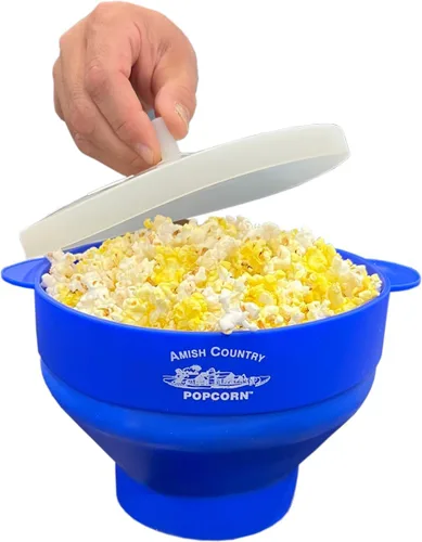 Vista 4 de Amish Country Popcorn - Paquete de palomitas de maíz color blanco bebé (bolsa de 6 libras) y de silicona azul Palomitas de maíz pequeñas y tiernas