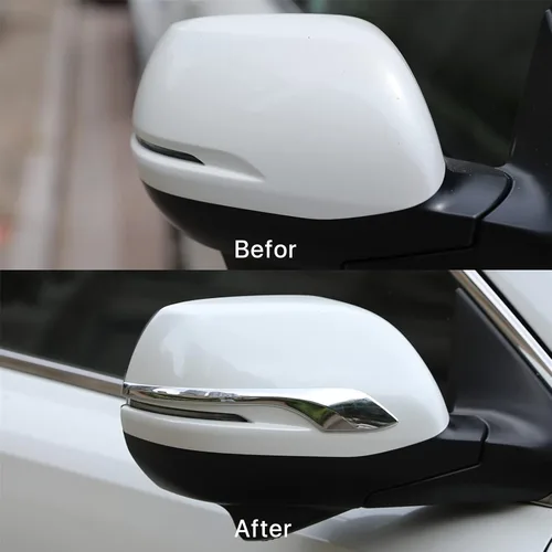 Vista 4 de Para Honda 2017 2018 2019 2020 2021 2022 CR-V CRV Cromo retrovisor lateral Moldura de cubierta de moldura lateral (2 piezas)