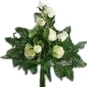 Vista 5 de Seda artificial de cuero de 18 pulgadas, hojas de helecho, vegetación floristería, calidad floristería, 7 hojas por tallo, 3 racimos en total 252