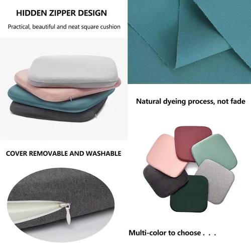 Vista 5 de Cojines de asiento para taburete de cocina, cojines de taburete de mostrador, cojín para silla de cocina antideslizante con parte inferior Gris