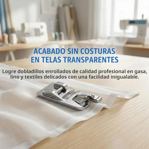 Vista 5 de Prensatelas de dobladillo enrollado estrecho de 1/4 de pulgada, pie de retazos para costura de dobladillo enrollado, pie de dobladillo enrollado
