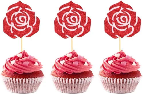 Vista 15 de 24 adornos para cupcakes para el día de San Valentín, 1er cumpleaños, temática de dulce amor, decoración de pastel para el día de San Valentín, 1er