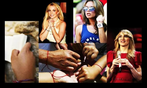 Vista 5 de Pulsera de 2piezas artesanal kabbalah hilo rojo, use para la prosperidad y éxito