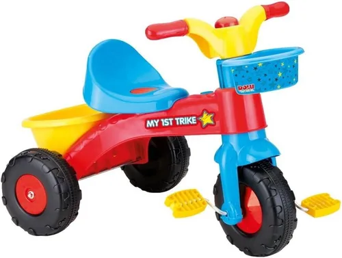 Vista 2 de DOLU : My First Trike Bike - Bicicleta colorida para niños con mango de control parental, duradera y segura, capacidad de 55 libras, niños y niños