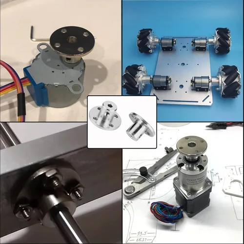 Vista 5 de Paquete de 2 acoplamientos de eje de brida de 0.118 pulgadas (0.118 in) Accesorios de rodamientos de eje de metal de alta dureza, accesorio