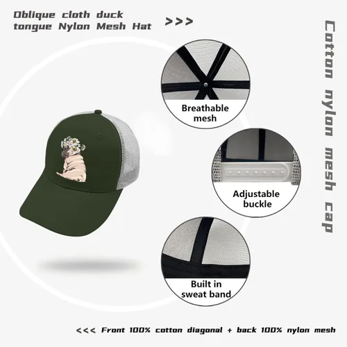 Vista 7 de Cap Pug Dog Baseball Caps, Vintage Baseball Caps for Women