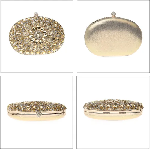 Vista 6 de COAIMANEY Bolso de mano brillante con purpurina para mujer bolso de noche bolso de hombro para boda fiesta de graduación