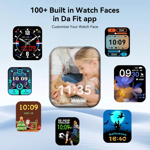 Vista 3 de Reloj inteligente, reloj inteligente de 1.85 pulgadas para hombres y mujeres (respuesta/hacer llamadas), frecuencia cardíaca, monitor de sueño