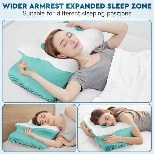 Vista 7 de CushZone Almohada Cervical para el Cuello, Almohadas de Espuma Viscoelástica de Soporte para el Cuello para Dormir, Almohada de Hombro para Personas