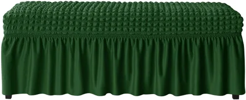 Vista 16 de SZJIAHTM Funda elástica suave para banco de comedor con falda, protector de reposapiés de poliéster, celosía de burbujas, fundas para banco de piano