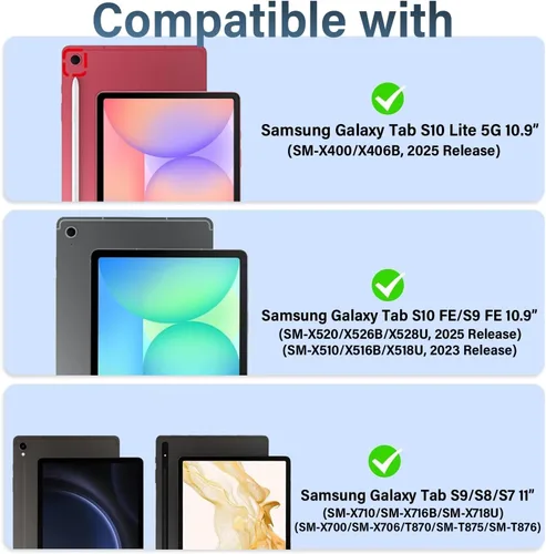 Vista 2 de Touchpad - Funda de teclado mágico para Samsung Galaxy Tab S10 Lite/S10 FE/S9 FE 5G 10.9 pulgadas/Tab S9 S8 S711 pulgadas, cubierta magnética