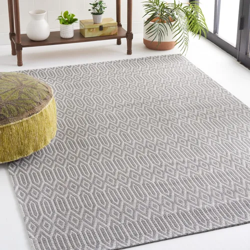 Vista 11 de Martha Stewart x SAFAVIEH - Colección de alfombras de área de 2 x 8 pies, color antracita y gris claro, tejido plano, de algodón, ideal para sala