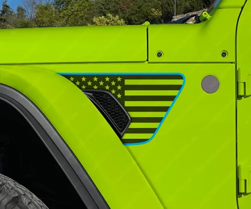 Vista 3 de Skull Daddy Graphics Banderas de ventilación estándar compatibles con Jeep Wrangler Gladiator Rubicon Mojave 392 JL JT 2018-2026